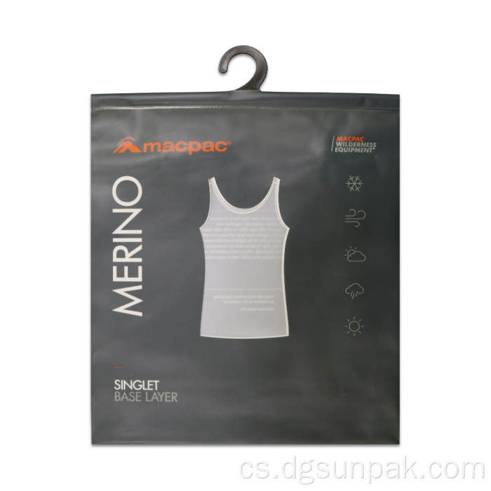 taška na laminovaný zip s průhledným háčkem na okno